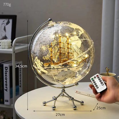 Skanto | Golden Sail World Map Decor LED Light