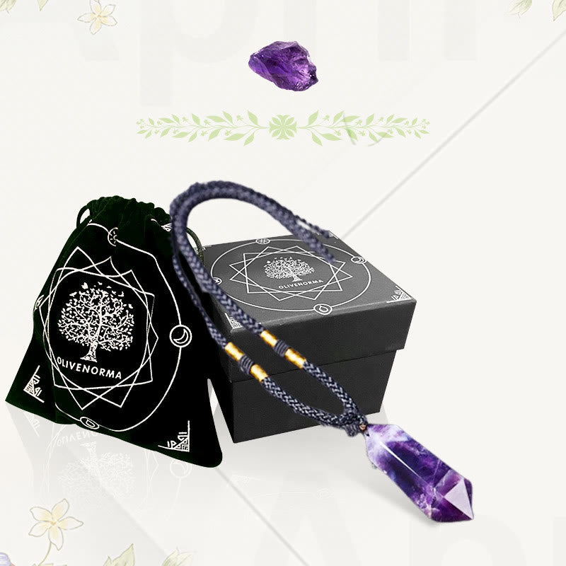 Skanto | Natural Crystal Amethyst Healing Necklace - Lyra