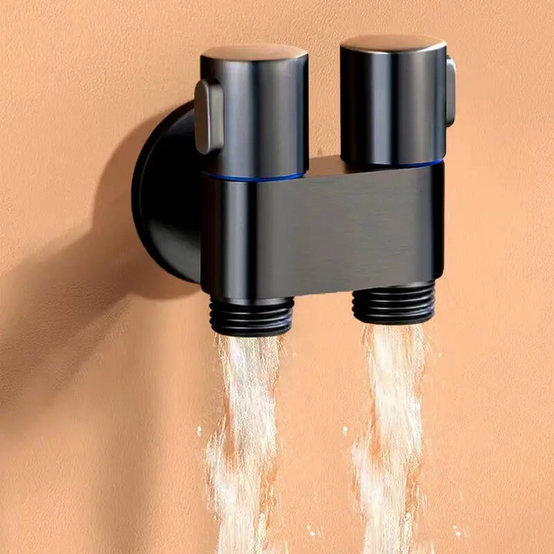 BowLift | Double control valve made of brass – Water supply with matte black finish