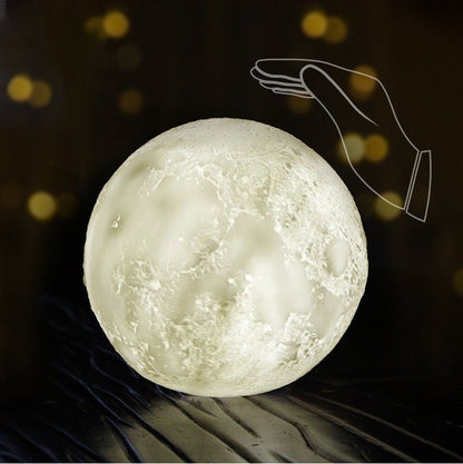 Skanto | Creative Mini Rechargeable 3D Printed Moon 1-Light LED Table Lamp