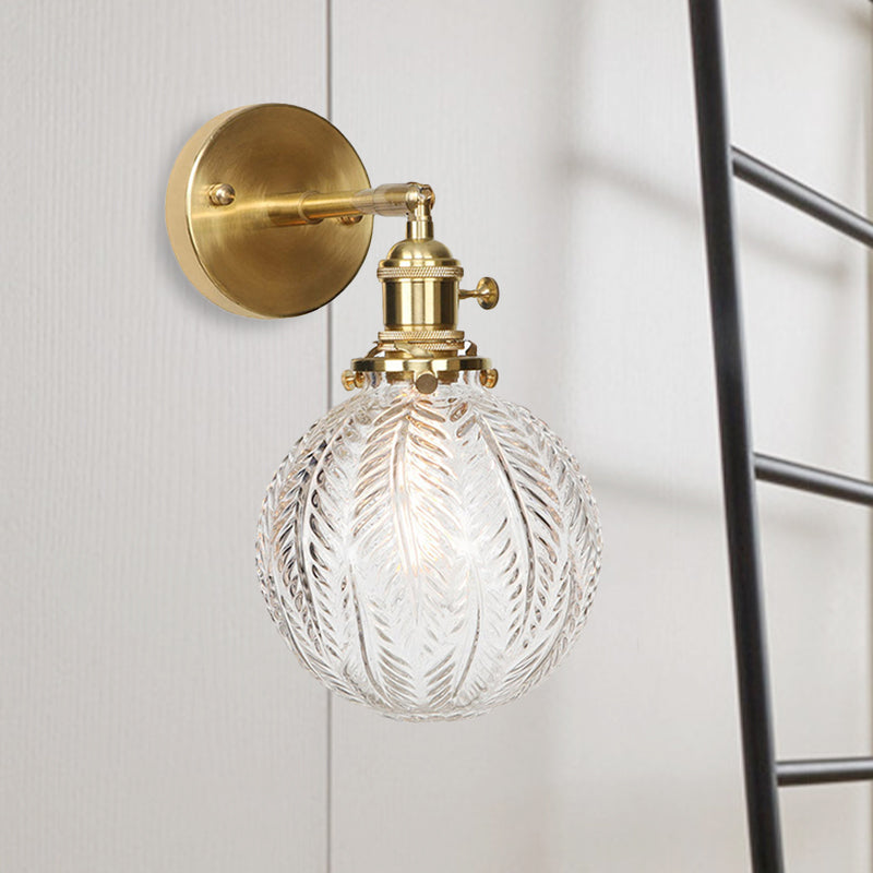 Geometric/Globe/Pentagram Wall Sconce Contemporary Prismatic Glass 1 Bulb Brass Wall Mount Light Fixture | Kalsten