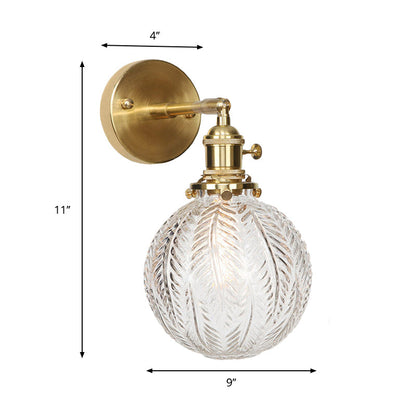 Geometric/Globe/Pentagram Wall Sconce Contemporary Prismatic Glass 1 Bulb Brass Wall Mount Light Fixture | Kalsten