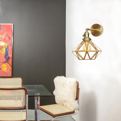 Geometric/Globe/Pentagram Wall Sconce Contemporary Prismatic Glass 1 Bulb Brass Wall Mount Light Fixture | Kalsten