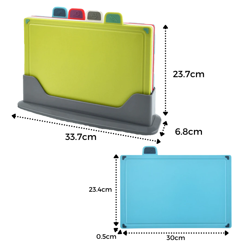 Set of 4 Cutting Boards with Holder