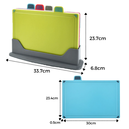 Set of 4 Cutting Boards with Holder