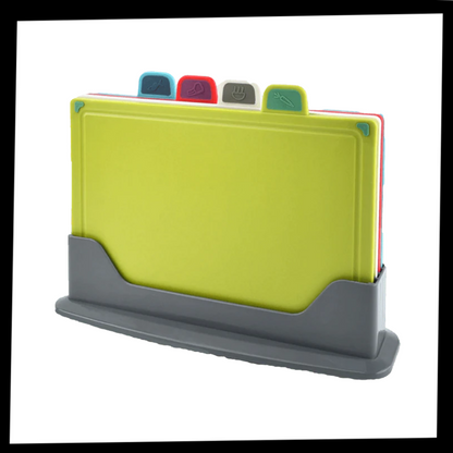 Set of 4 Cutting Boards with Holder