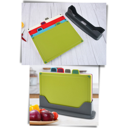 Set of 4 Cutting Boards with Holder