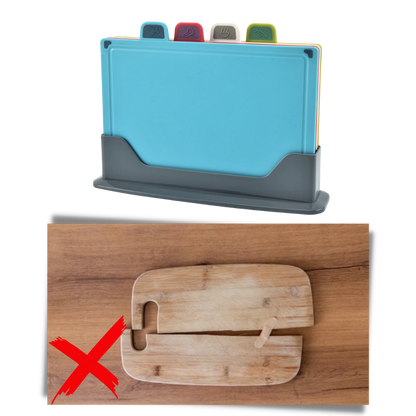 Set of 4 Cutting Boards with Holder