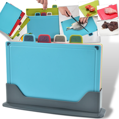 Set of 4 Cutting Boards with Holder