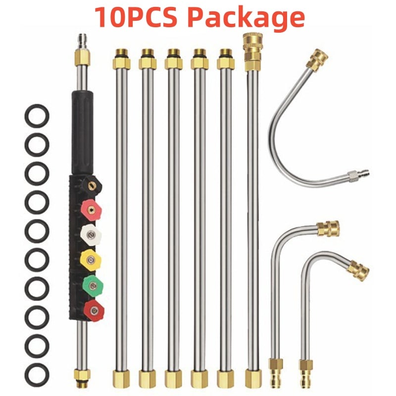 4000 PSI Telescopic high-pressure cleaner lance set for gutter and roof drainage as well as wall cleaning