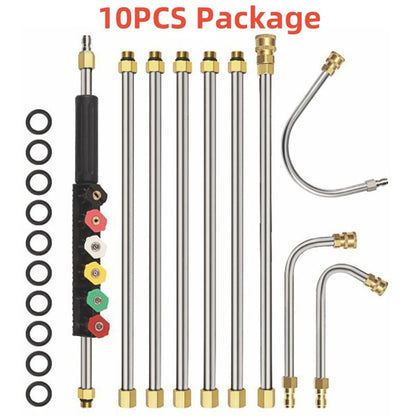 4000 PSI Telescopic high-pressure cleaner lance set for gutter and roof drainage as well as wall cleaning