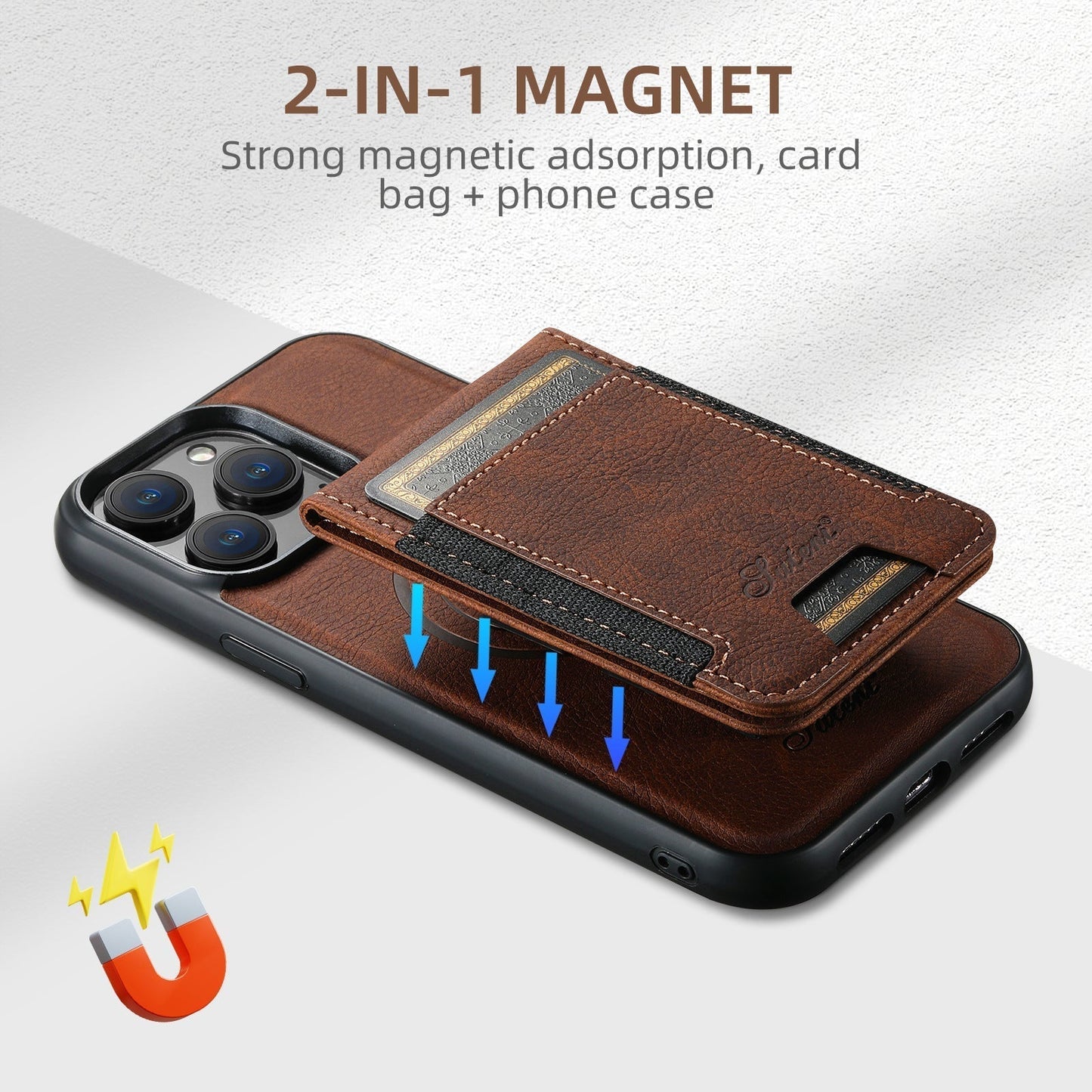 BowLift | Leather phone case with card holder and MagSafe compatibility