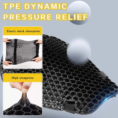 Kalsten | HoneyRide – 3D Honeycomb Shock-Relief Motorcycle Seat Cushion