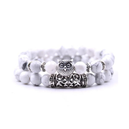 BowLift | Owl Charm Natural Stone Bracelet