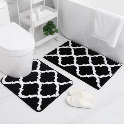 BowLift | Ultra Soft Shaggy Bath Mat Set – 2 Piece Non-Slip Absorbent Rugs