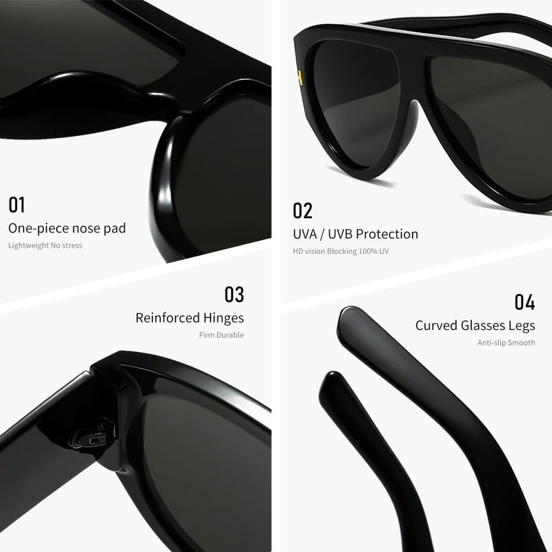 Oversized UV400 Aviator Sunglasses Bowlift