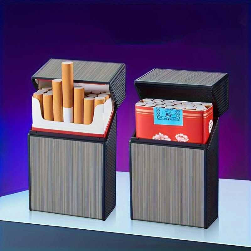 Skanto | 2-i-1 USB oppladbar lighter og sigarettetui - Stilig herre 20-sigarett holder, fuktighetsbestandig og slitesterk