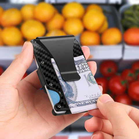 BowLift | RFID Blocking Men's Carbon Fiber Metal Wallet