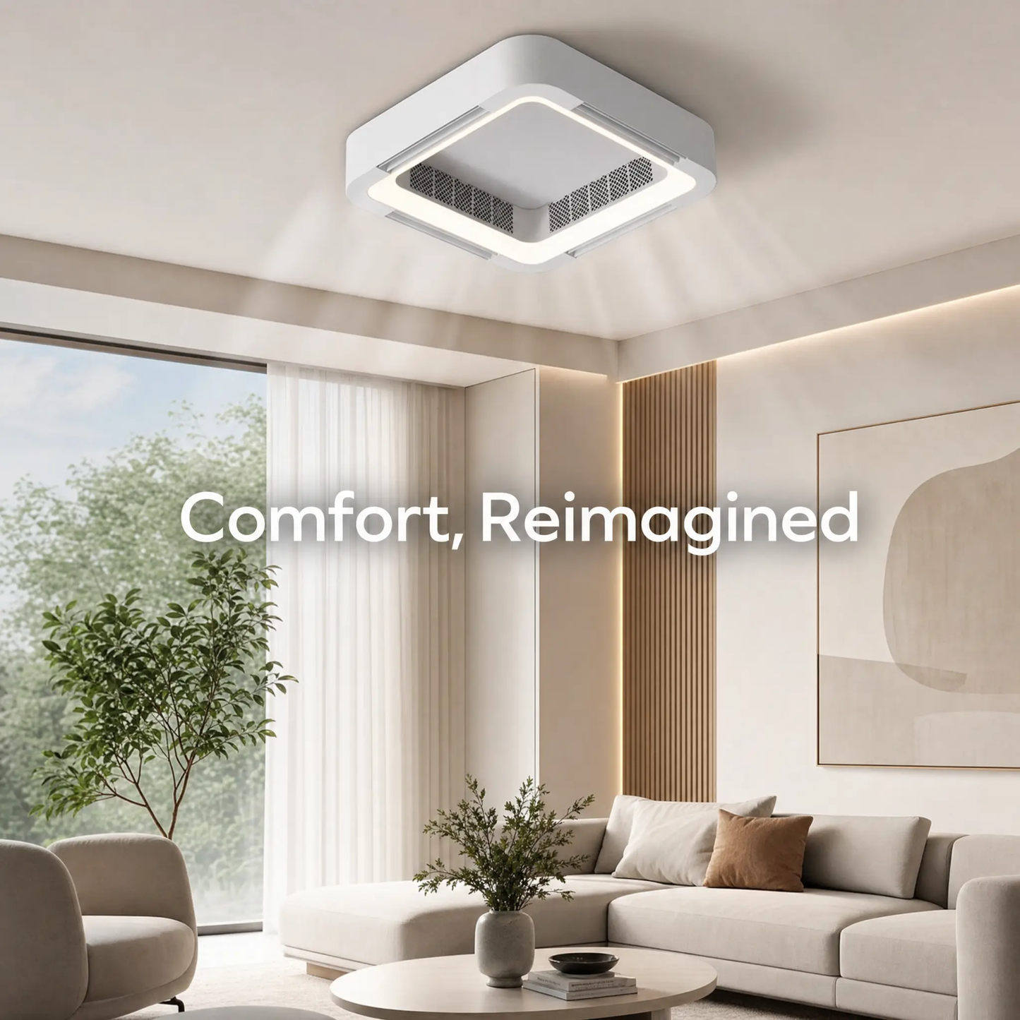 BowLift | Modern Blade-less Ceiling Fan with LED Lighting and Chandelier
