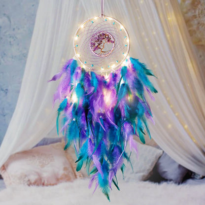 BowLift | Crystal Tree of Life Feather Glow Dreamcatcher