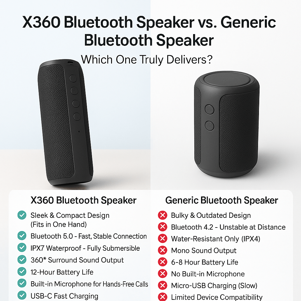 Skanto | Best Waterproof Bluetooth Wireless Speaker x360 Compact Small