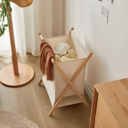 Foldable wooden laundry basket – Robust wooden design | Decorative and functional | Karnz