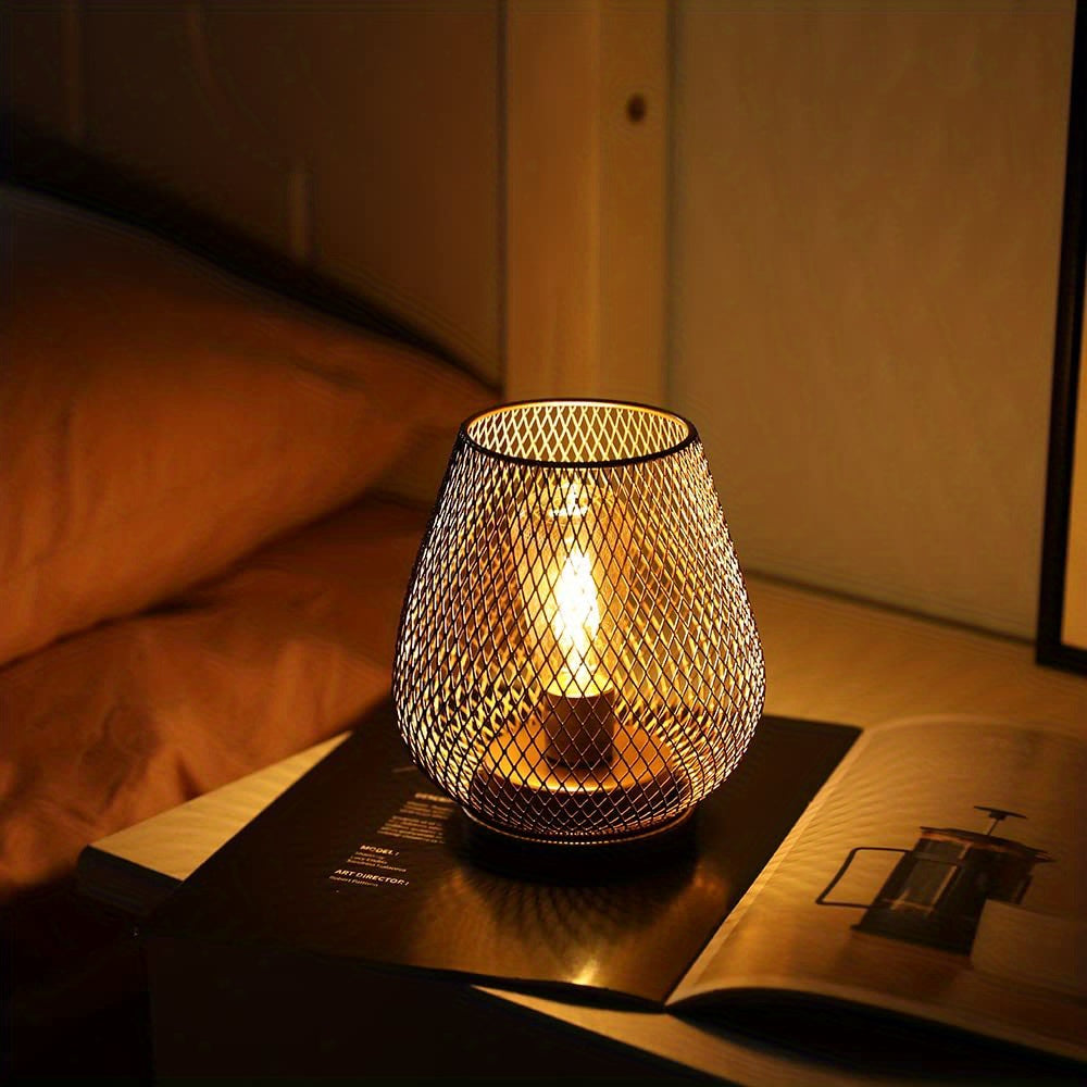 Sandsberg | Atmospheric Table Lamps | Warm Light in Metal Grid Design | 2-Piece Set