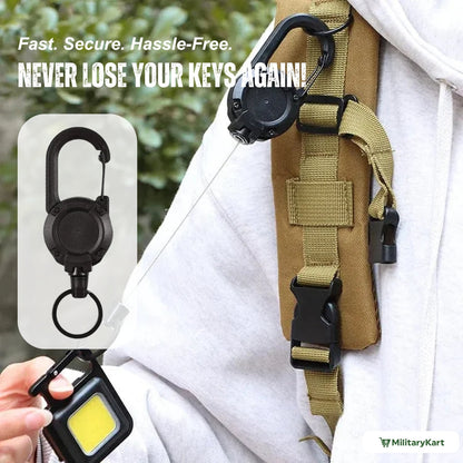 BowLift | Heavy-Duty Tactical Retractable Keychain – Multi-Use Outdoor Carabiner Tool