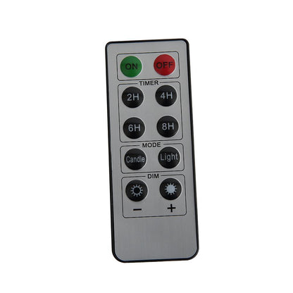 LED candle in glass with moving flame and remote control -White- 3 pieces. | Karnz