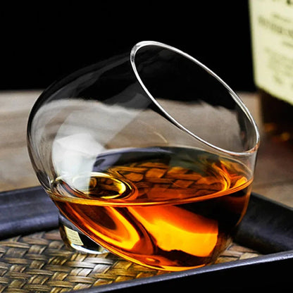 Belly Whiskey and Beer Glass - Rotating Tumbler for Cocktails, Wine and other Drinks Bowlift
