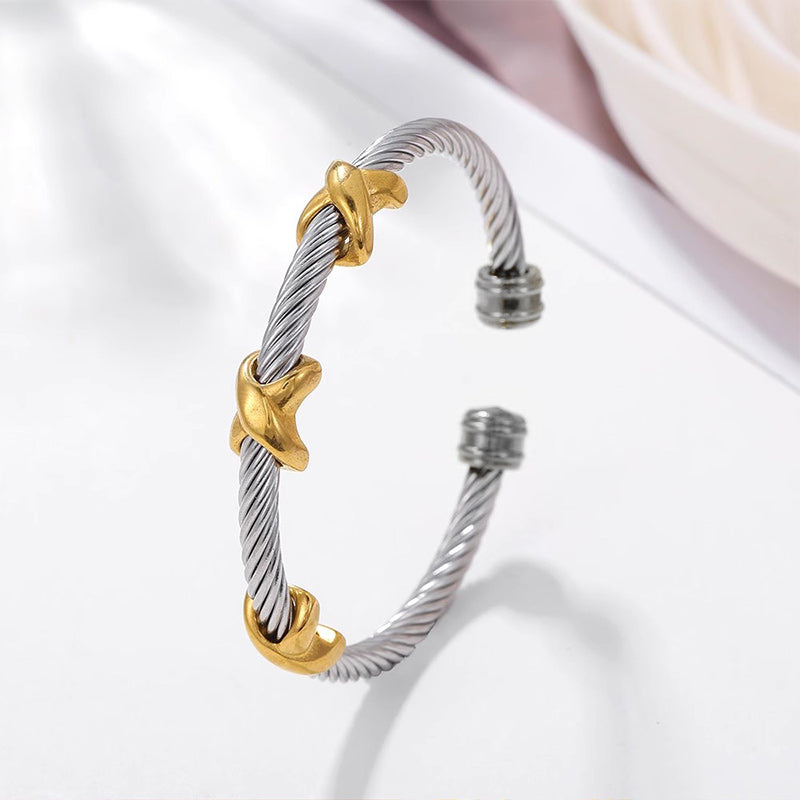 BowLift | Two Tone Knot Twisted Bangle