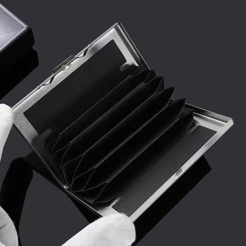Ultra-thin card case with anti-theft and anti-demagnetization protection