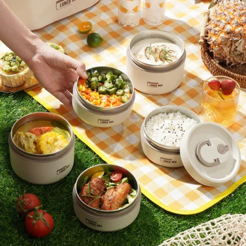 Skanto | Durable Stainless Steel Lunch Box Set | Leak-Proof, Insulated & Perfect for Professionals, Students, and Family Outings