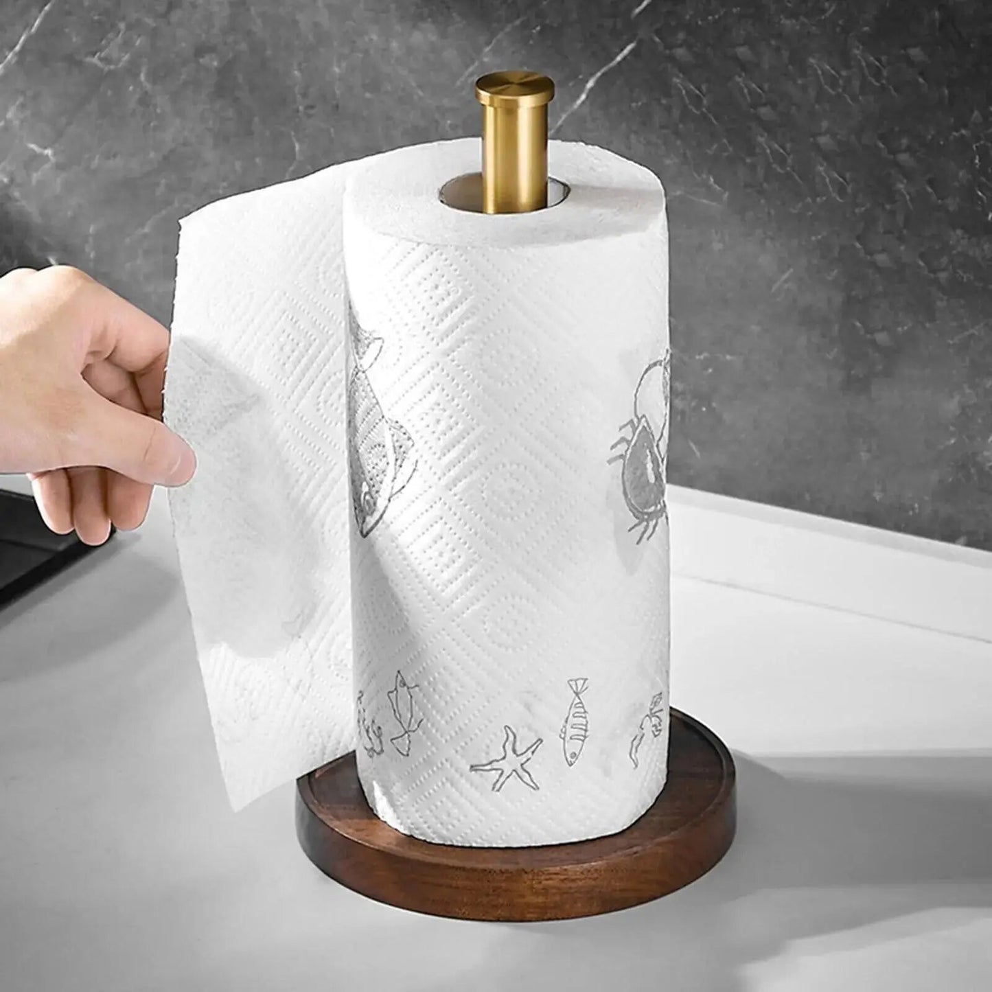 Karnz | Marble Kitchen Roll Holder – golden details for exceptional style