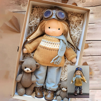 Brehn | Handcrafted Waldorf Doll | Natural Materials & Pollutant-Free | Educational Fabric Toy | Hypoallergenic & Organic Quality | 30cm Cuddly Doll