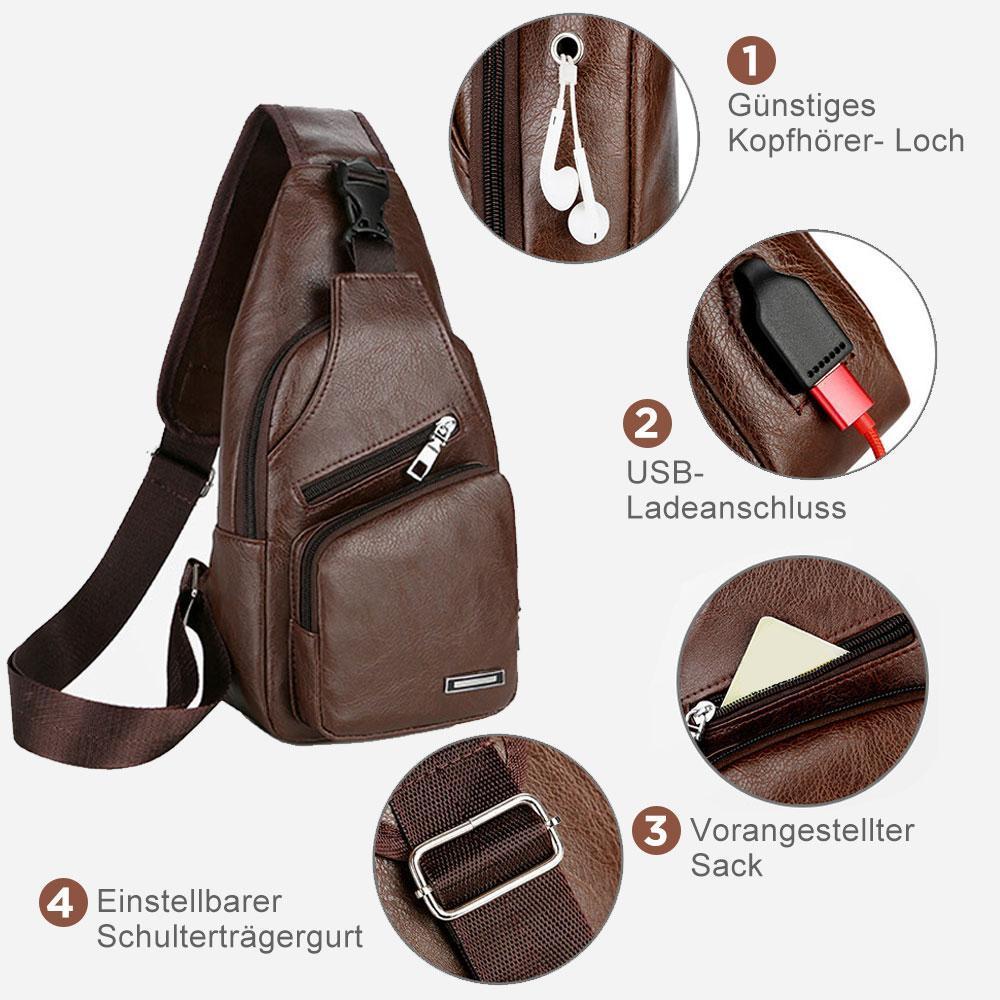 Shoulder bag crossbody bag for men with USB charging port | Bowlift