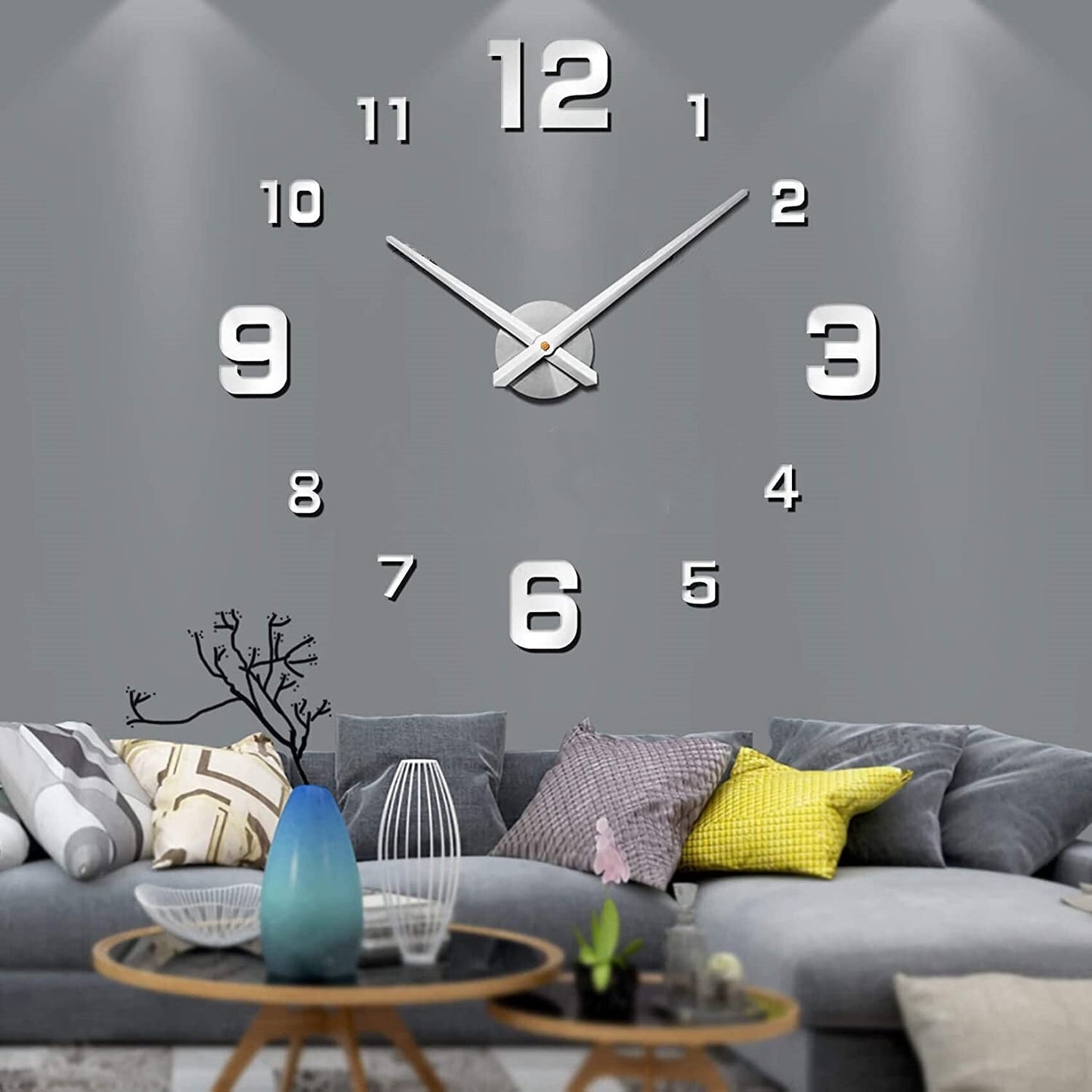 BowLift | Wall Clock Large Modern Home Decor Style