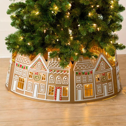 Skanto | LED Christmas Tree Skirt – Gingerbread House Design in PVC