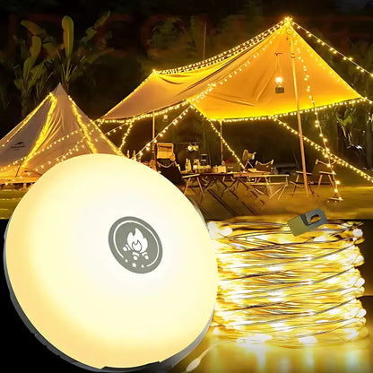 Skanto-in-1 Camp Light | Portable Camping Lantern, String Lights with 8 Light Modes, Rechargeable Power Bank for Outdoor Adventures