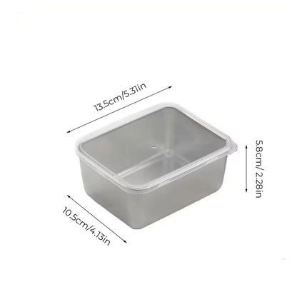 304 Stainless Steel Square Plate with Lid Food Storage Container for Kitchen | Bowlift