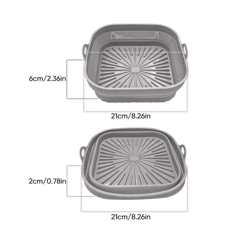 Air Fryer Silicone Grill Pan Reusable Baking Tray | Bowlift