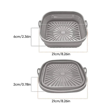 Air Fryer Silicone Grill Pan Reusable Baking Tray | Bowlift