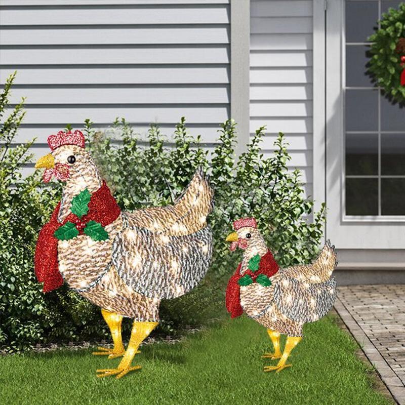 Skanto | Light-Up Chicken with Scarf Christmas Decoration