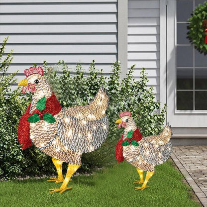 Skanto | Light-Up Chicken with Scarf Christmas Decoration