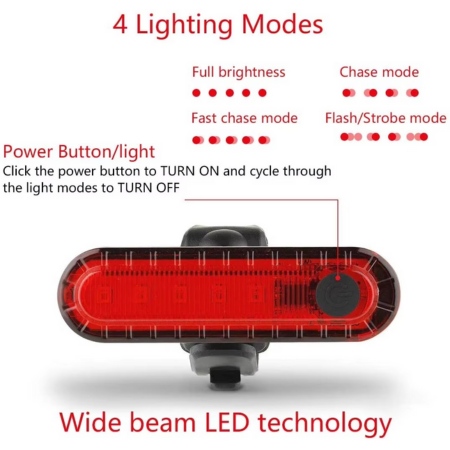 BowLift | USB Rechargeable Rear Bike Tail Light – Ultra-Bright Red LED Cycle Safety Light