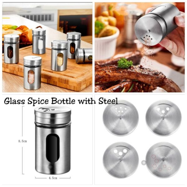 Stainless Steel Spice Jar With Rotate Cover Bowlift