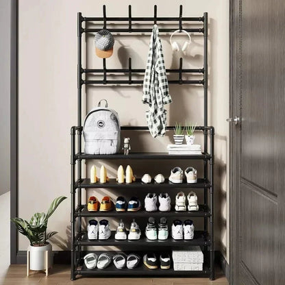 Skanto Multifunctional 5-Tier Shoe Rack with Clothes Shelf Skanto