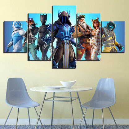 Fortnite Battlegrounds: 5 Piece Canvas Wall Art Set - Waterproof, UV Protected, High-Definition Prints | Bowlift
