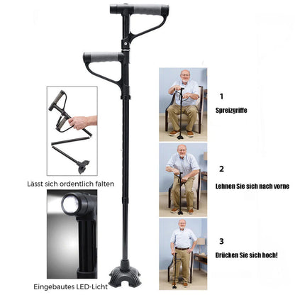 BowLift | Non-slip collapsible walking cane with LED light