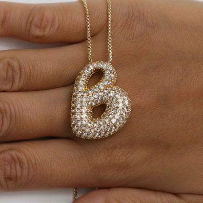 BowLift | Chunky Bubble Diamond Dazzle Initial Necklaces